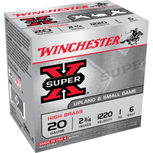 Winchester Super-X High-Brass Shotshells 20 ga 2-3-4" 1 oz 1220 fps #6 25-ct