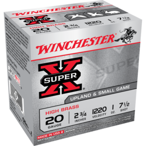 Winchester Super-X High-Brass Shotshells 20 ga 2-3-4" 1 oz 1220 fps #7.5 25-ct