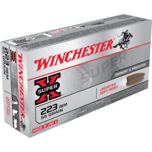 Winchester Super-X Rifle Ammunition .223 Rem 55 gr. JSP 3240 fps 20-ct