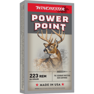 Winchester Power Point Rifle Ammunition .223 Rem 64 gr. PSP 3020 fps 20-ct