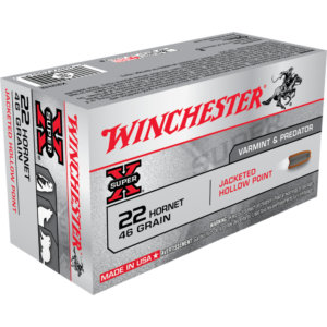 Winchester Super-X Rifle Ammunition .22 Hornet 46 gr. JHP 2690 fps 50-ct