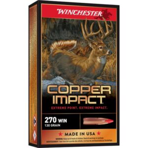 Winchester Copper Impact Rifle Ammunition 270 Win 130 gr. BT 3000 fps 20-ct