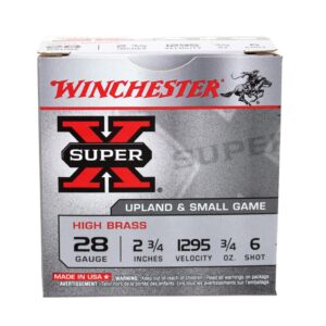 Winchester Super-X High Brass Game Shotshells 28 ga. 2-3-4" 3-4oz 1295 fps #6 25-ct