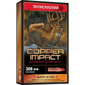 Winchester Copper Impact Rifle Ammunition 308 Win 150 gr. BT 2810 fps 20-ct