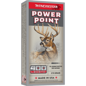 Winchester Power Point Rifle Ammunition 400 Legend 215 gr. SP 2250 fps 20-ct