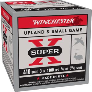 Winchester Super-X High-Brass Shotshells .410 ga 3" 3-3-4 oz 1100 fps #7.5 25-ct