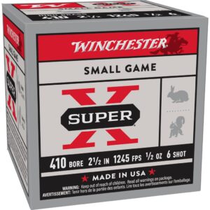 Winchester Super-X High-Brass Shotshells .410 ga 2-1-2" 1-2 oz 1245 fps #6 25-ct