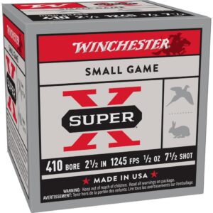 Winchester Super-X High-Brass Shotshells .410 ga 2-1-2" 1-2 oz 1245 fps #7.5 25-ct