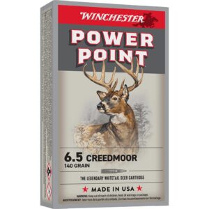 Winchester Power Point Rifle Ammunition 6.5 Creedmoor 140gr PSP 2730 fps 20-ct