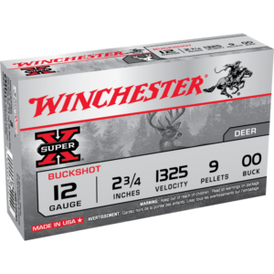 Winchester Super-X Buckshot Shotshells 12 ga 2-3-4" 1325 fps #00 5-ct