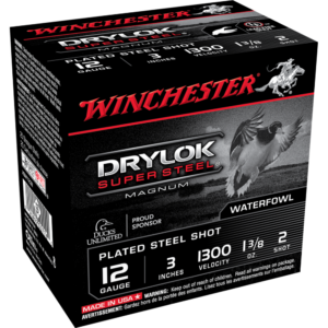 Winchester Super-X Drylok Super Steel Shotshells 12 ga 3" 1-3-8 oz 1375 fps #2 25-ct