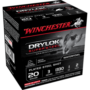 Winchester Super-X Drylok Super Steel Shotshells 20 ga 3" 1 oz 1330 fps #2 25-ct