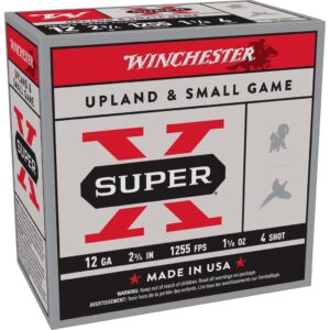 Winchester Super-X Heavy Game Shotshells 12 ga 2-3-4" 1-1-8 oz 1255 fps #4 25-ct