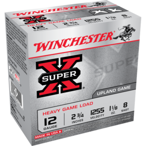 Winchester Super-X Heavy Game Shotshells 12 ga 2-3-4" 1-1-8 oz 1255 fps #8 25-ct