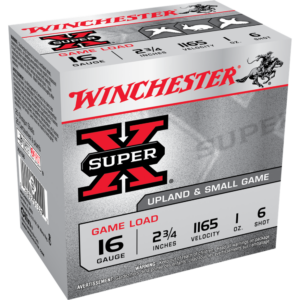 Winchester Super-X Game Shotshells 16 ga 2-3-4" 1 oz 1165 fps #6 25-ct