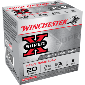 Winchester Super-X Heavy Game Shotshells 20 ga 2-3-4" 1 oz 1165 fps #8 25-ct