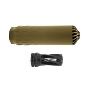 Huxwrx Flow 6k Suppressor Kit 5-8x24 FDE with Flash Hider