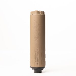 Huxwrx Flow 9K TI Suppressor 9mm Luger 1-2x28 Thread FDE