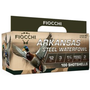 Fiocchi Arkansas Steel Waterfowl Shotshells 12ga 3" 1-1-5oz 1550 fps #2 100-ct