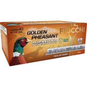 Fiocchi Golden Pheasant Bismuth Shotshells 12ga 2-3-4" 1-1-4oz 1400 fps #4 10-ct