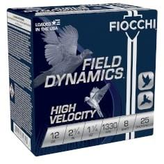 Fiocchi High Velocity Shotshells 12ga 2-3-4 1-1-4oz 1330 fps #8 25-ct