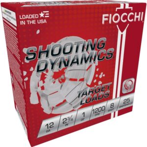 Fiocchi Exacta Heavy Shooting Dynamics Shotshells 12 ga 2-3-4 in 1oz 1200 fps #8 25-ct