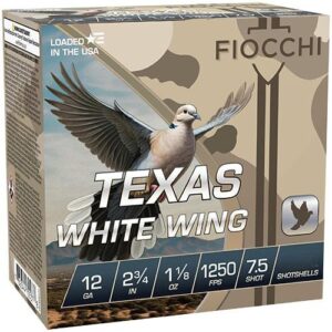 Fiocchi Texas White Wing Shotshells 12ga 2-3-8" 1-1-8oz 1250 fps  #7.5 100-ct