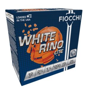 Fiocchi White Rino Lite Shotshells 12 ga 2-3-4" 1-1-8oz 1200 fps #7.5 25-ct