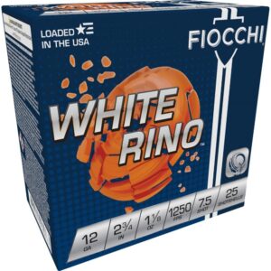Fiocchi Exacta White Rino Shotshells 12ga 2-3-4" 1-1-8oz 1250 fps #7.5 25-ct