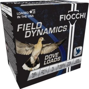 Fiocchi Lead Dove & Quail Shotshells 16ga 2-3-4 in 1oz 1165 fps #7.5 25-ct