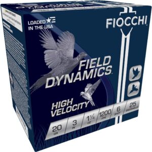 Fiocchi Field Dynamics Shotshells 20 ga 3" 1-1-4oz 1200fps #6 25-ct