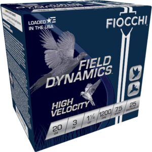 Fiocchi Field Dynamics Shotshells 20 ga 3" 1-1-4oz 1200fps #7.5 25-ct