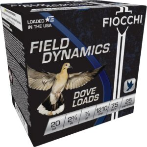 Fiocchi Lead Dove & Quail Shotshells 20ga 2-3-4 in 7-8 oz #7.5 1210 fps 25-ct