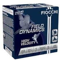 Fiocchi High Velocity Upland Shotshells 20ga 2-3-4 in 1oz  #5 1220 fps 25-ct