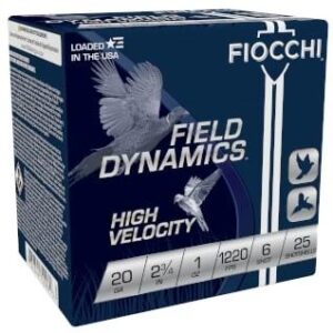 Fiocchi High-Velocity Hunting Load 20 ga 2 3-4" 2 3-4 dr 1 oz #6 1220 fps - 25-box