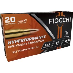 Fiocchi Hyperformance Hunt Rifle Ammunition .243 Win 95 gr SST 2950 fps 20-ct