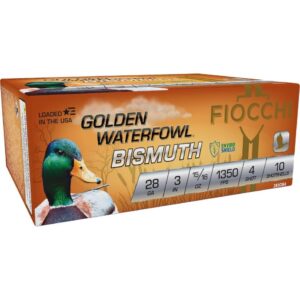 Fiocchi Golden Waterfowl Bismuth 28ga 3" 15-16oz 1350 fps #4 10-ct