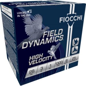 Fiocchi High Velocity Shotshells 28 ga 3" 1 oz 1300 fps #8 25-ct
