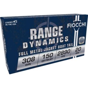 Fiocchi Rifle Shooting Dynamics Rifle Ammunition .308 Win 150 gr FMJ 2890 fps - 20-box