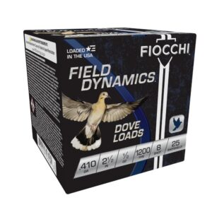 Fiocchi Lead Dove & Quail Shotshells .410ga 2-1-2 in 1-2oz #8 1200 fps 25-ct