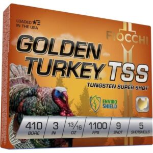 Fiocchi Golden Turkey Tungsten TSS Shotshells 410 ga 3" 13-16oz 1100 fps #9 5-ct
