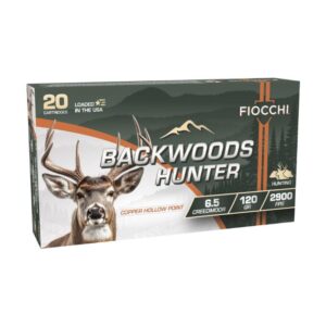Fiocchi Backwoods Hunter Rifle Ammunition 6.5 Creedmoor 120gr HP 2900 fps 20-ct