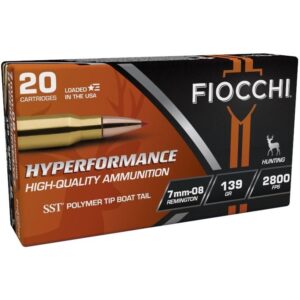 Fiocchi Hyperformance Hunt Rifle Ammunition 7mm-08 Rem 139 gr SST 2800 fps 20-ct