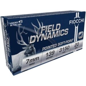 Fiocchi Shooting Dynamics Rifle Ammunition 7mm Rem Mag 139 gr PSP 3150 fps 20-ct