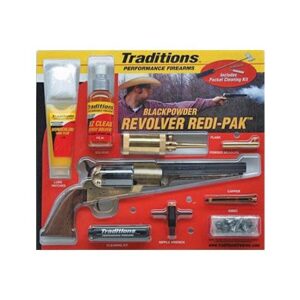 Traditions 1858 Army Redi-Pak Black Powder Revolver - Walnut - Brass .44 Cal 8" Blued Barrel