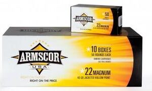 Armscor Rimfire Ammunition .22 WMR 40 gr JHP 1838 fps 50-ct