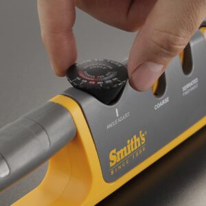 Smith's Adjustable Angle Pull-Thru Knife Sharpener for Straight Edge Knives - Coarse or Fine