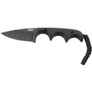 CRKT Minimalist Black Fixed Knife 2-1-8" Drop Point Blade Black