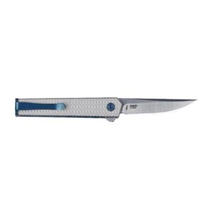 CRKT CEO Microflipper Folding Knife 2-3-8" Drop Point Blade Silver and Blue