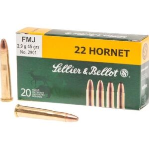 Sellier & Bellot Rifle Ammunition .22 Hornet 45 gr FMJ 2345 fps 20-ct